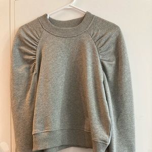 👚H&M Gathered Shoulder Grey Sweatshirt👚